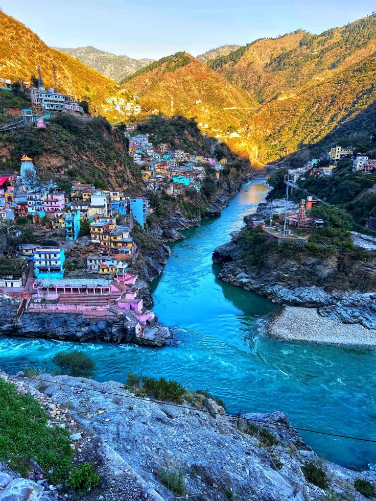 River confluence at Devprayag, Uttarakhand