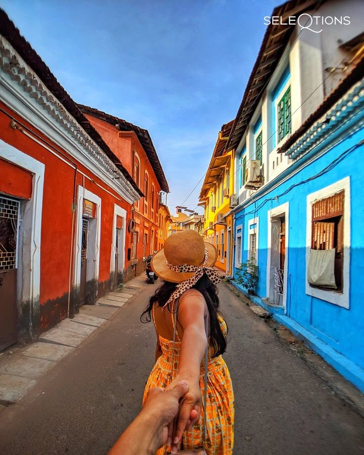 Colourful Portuguese-era houses in Fontainhas, Goa