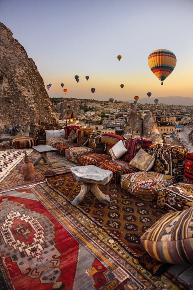 Hot air balloons over Cappadocia, Turkey